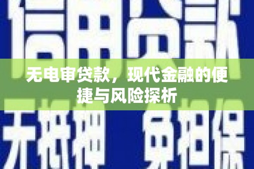 西市无电审贷款，现代金融的便捷与风险探析