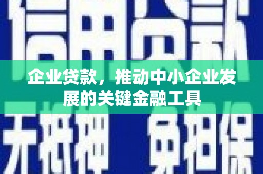 盈江企业贷款，推动中小企业发展的关键金融工具