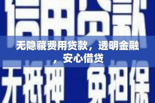 大林无隐藏费用贷款，透明金融，安心借贷