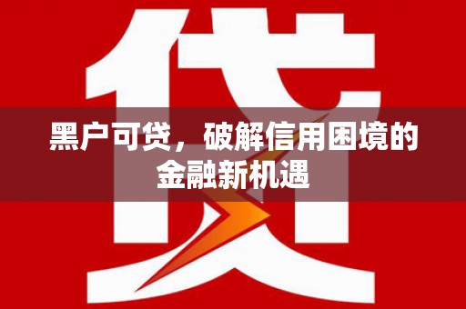 缙云黑户可贷，破解信用困境的金融新机遇